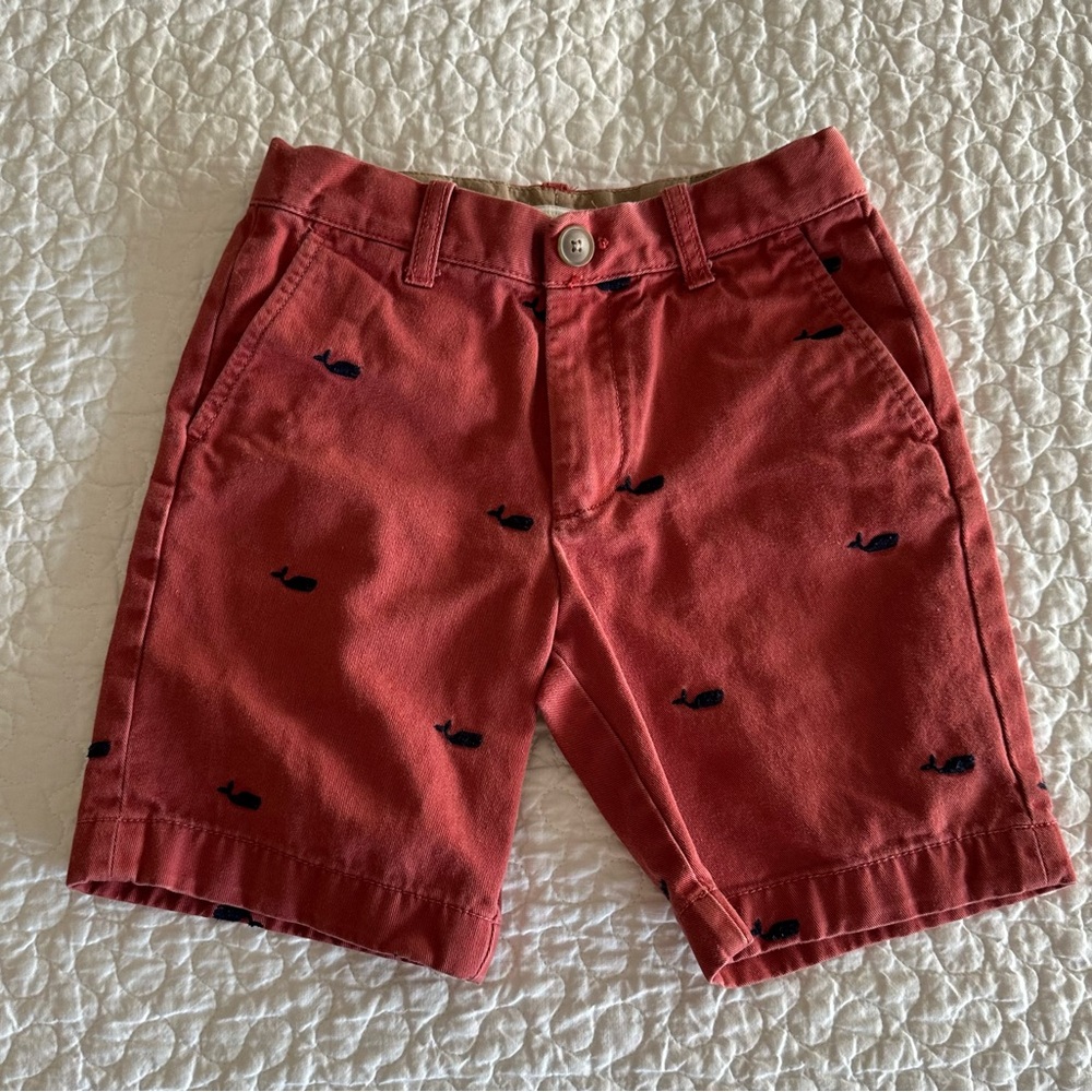 Crewcuts Red Whale Print Kids Shorts